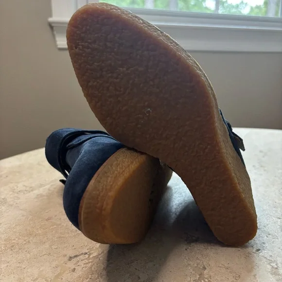 Jack Rogers size 6 Navy blue Suede Wedge Ankle Boots - Picture 8 of 8